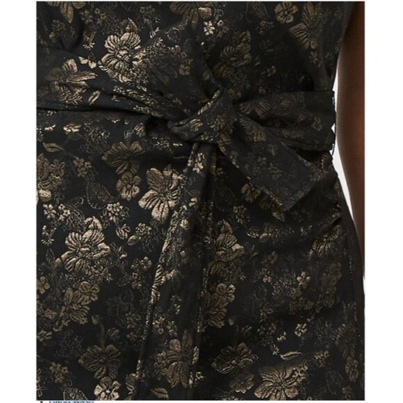 Women Le Chateau Floral Print Metallic Knit Bustier Top 1X - Picture 3 of 5